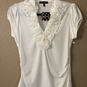 HeartSoul NWT White ruffle front top